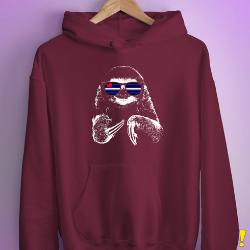 Pride Sloth Leather Flag Sunglasses Racerback Tank